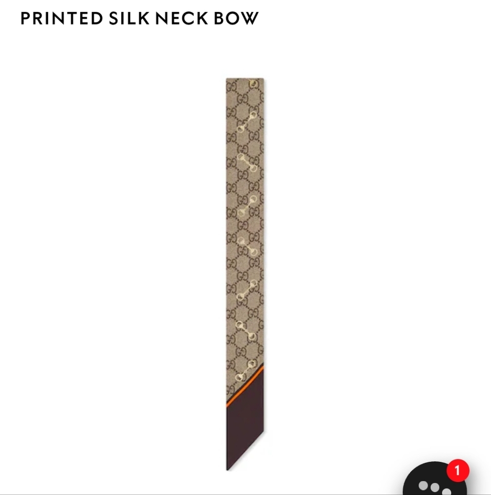 Gucci Beige Silk Neck Bow